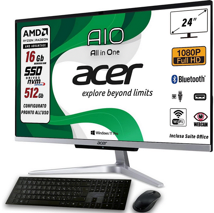 Esperienza All-In-One Perfetta: Scopri l'Acer All-In-One Ryzen 3 3250U
