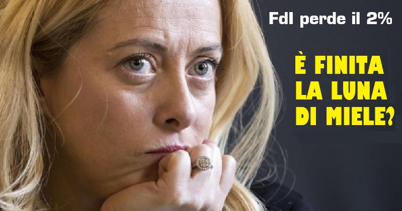 Sondaggi. FdI perde il 2%. È finita la luna di miele fra gli italiani e Giorgia Meloni?